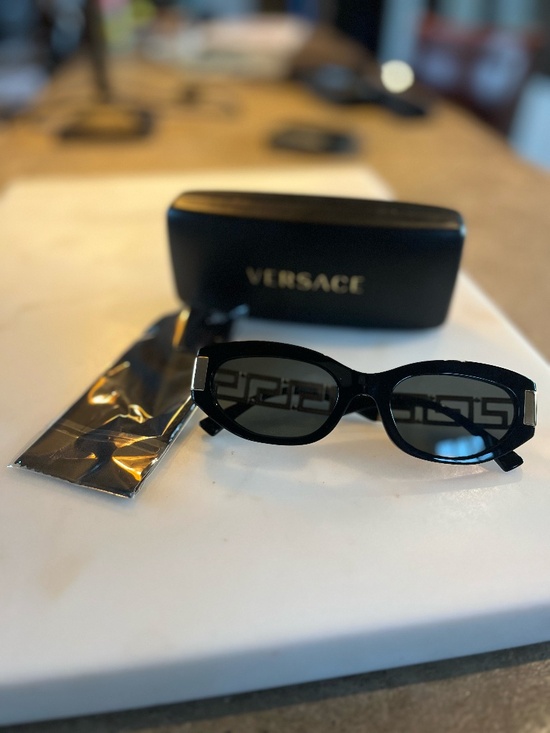Versace Greca Cat-Eye Sunglasses in Black main image 12